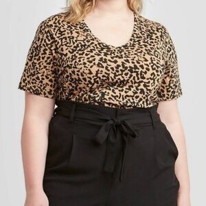 Ava & Viv NWT 3X animal print short sleeve tee